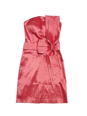 Romeo & Juliet Couture Coral Strapless Bow Front Mini Cocktail Dress sz Sm NWT’s
